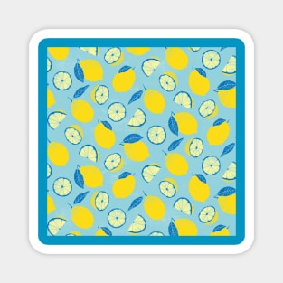 Light Blue Summer Lemons Magnet