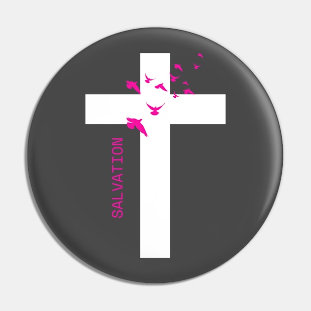 Salvation Cross Christian Christianity Pin by Tip Top Tee's