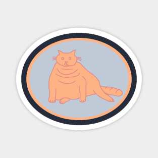 Peach Fuzz Chonk Cat Oval Magnet