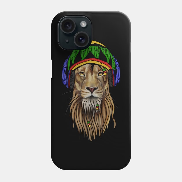 Rasta Lion, Reggae Music, Jamaican Phone Case by dukito
