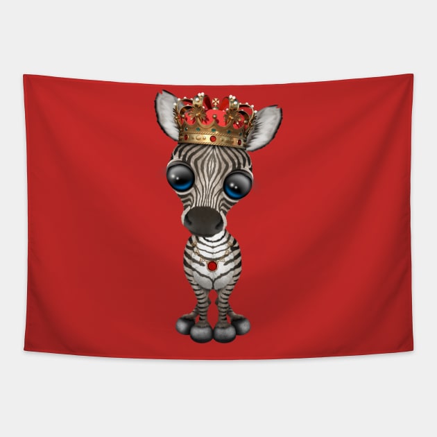 Cute Baby Zebra Wearing Crown Tapestry by jeffbartels