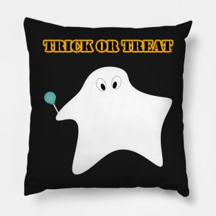 Trick or treat - Halloween, ghost, candy, lollipop. Pillow