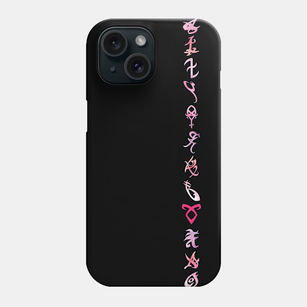 Shadowhunters runes / The mortal instruments - single line (pink watercolor) - Mundane - gift idea Phone Case by Vane22april