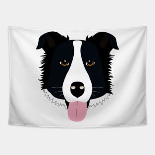 Cute dog Border Collie head Tapestry