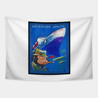 Adventure Awaits Steamship Ape Tapestry