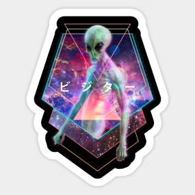 Alien Visitor Vaporwave Aesthetic Galaxy Outer Space Art With Japanese Kanji Vaporwave Alien Mask Teepublic