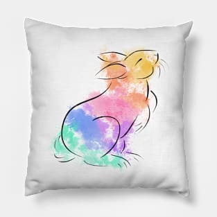 Rainbow Rabbit Pillow