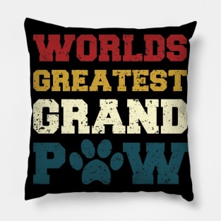 Grandpaw Worlds Greatest Grand Paw Funny Dogs Tee Pillow