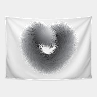 Beautiful Black And White Love With Fur Tapestry