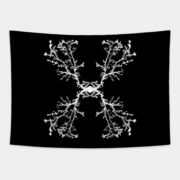 Cordyceps Symmetrical Rorschach Tapestry by Power Up Prints