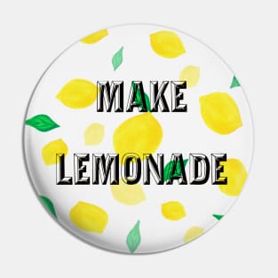 Make lemonade fun watercolor inspirational quote Pin