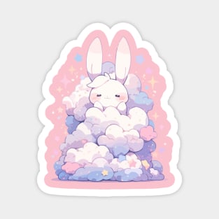 Cute Fluffy Clouds Baby Bunny Kawaii Princess Magnet