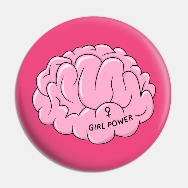 Girl Power Brain Pin by valentinahramov