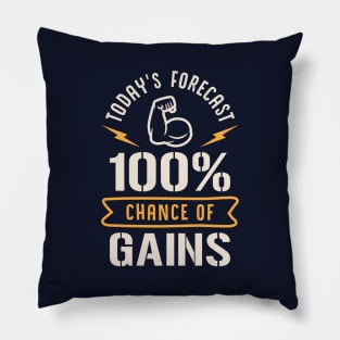 Today's Forecast 100% Chance Of Gains Pillow