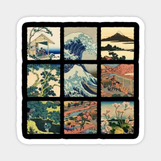 Ukiyo-e Collage: Katsushika Hokusai Magnet