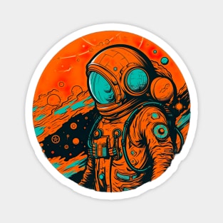 Abstract Geometric Astronaut Design - Vibrant Art Tee Magnet