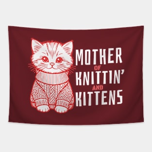 Cute Mother Of Knittin' And Kittens Gift Tapestry