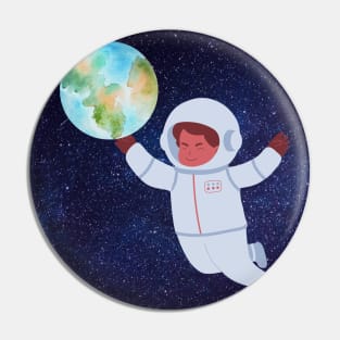 Astronaut,  Planet Earth, and Galaxy Pin