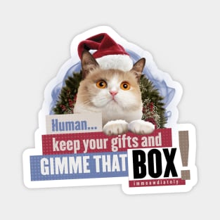 Cat Wants Box - Christmas Edition Magnet