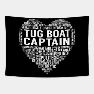 Tug Boat Captain Heart Tapestry