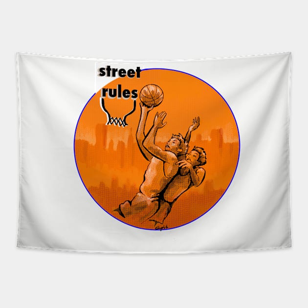 Street ball basketball rules Tapestry by Coop Art