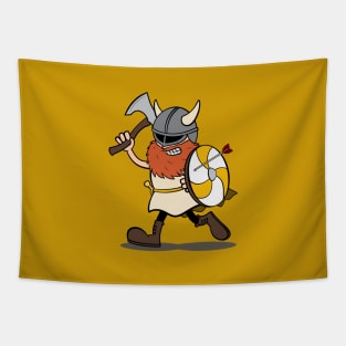 Viking Berserker Cartoon (Player 4 / yellow) Tapestry