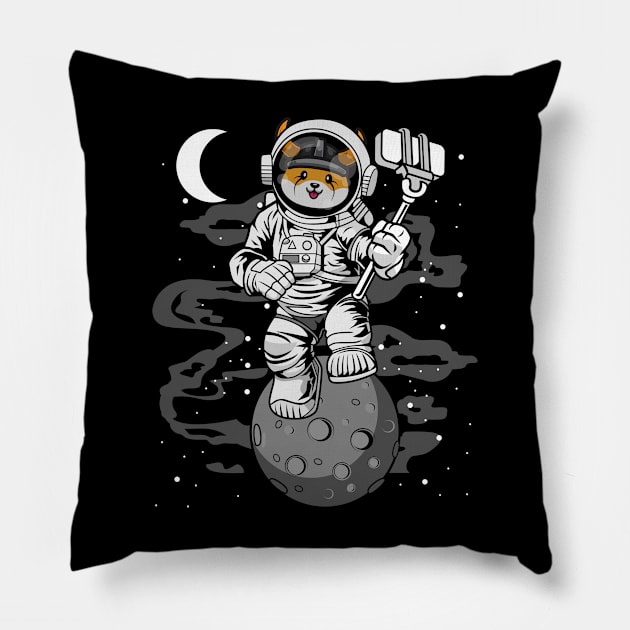 Astronaut Selfie Floki Inu Coin Floki Army To The Moon Crypto Token Cryptocurrency Wallet Birthday Gift For Men Women Kids Pillow by Thingking About