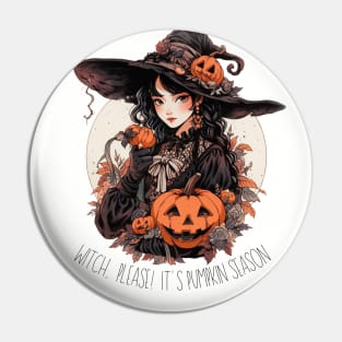 Pumpkin Season Witch Pin