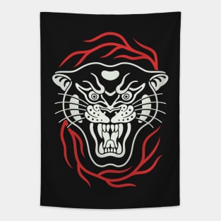 Panther on fire Tapestry