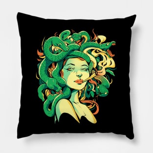 Sexy Medusa Smoking Greek Mythology Snakes Pillow