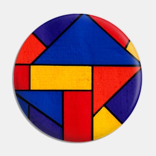 Purple Orange Red Yellow Geometric Abstract Acrylic Painting Pin