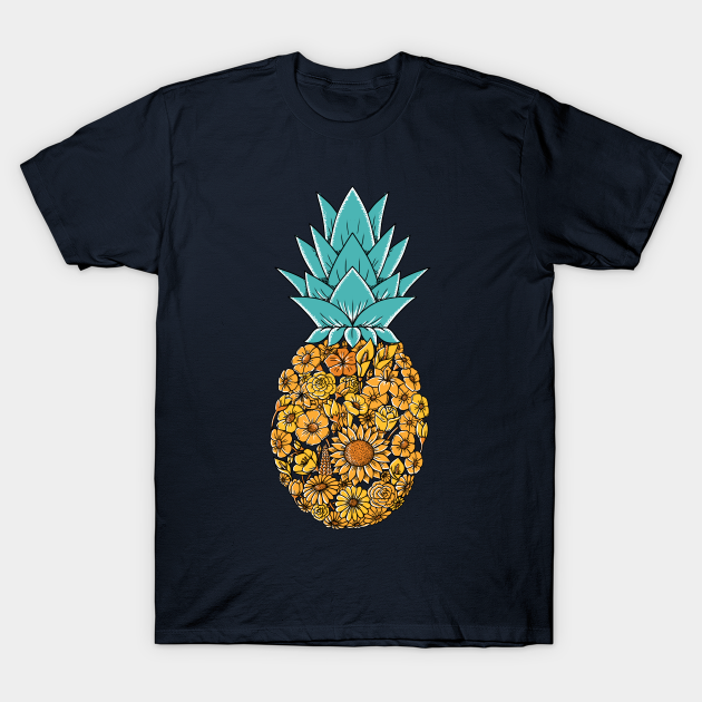 Pineapple Floral - Flowers - T-Shirt