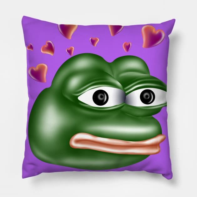 Love meme with hearts Pillow by AdishPr