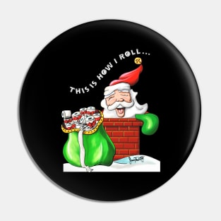 Santa Claus with Toilet Paper Gift V3 Pin