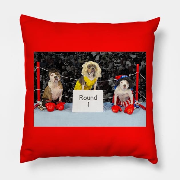 Fight Night Pillow by TeamPitCrewDogs