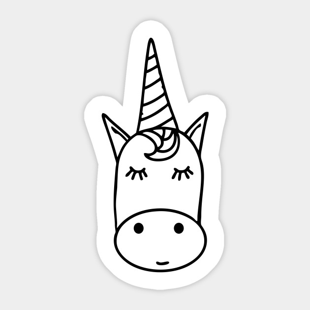 Cute Unicorn Face Cute Unicorn Face Sticker Teepublic