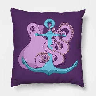 Purple Octopus and Anchor Pillow