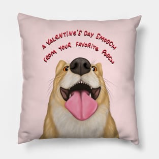 A Valentine's day smooch from your favorite pooch - cute corgi illustration Pillow