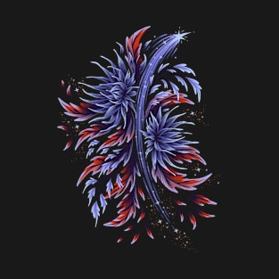 Floral Supernova - Terracotta / Violet T-Shirt