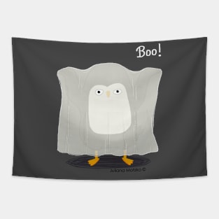 Boo Ghost Penguin Tapestry