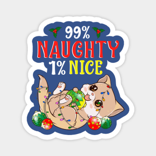 Naughty or Nice Christmas Cat Funny Humor Magnet
