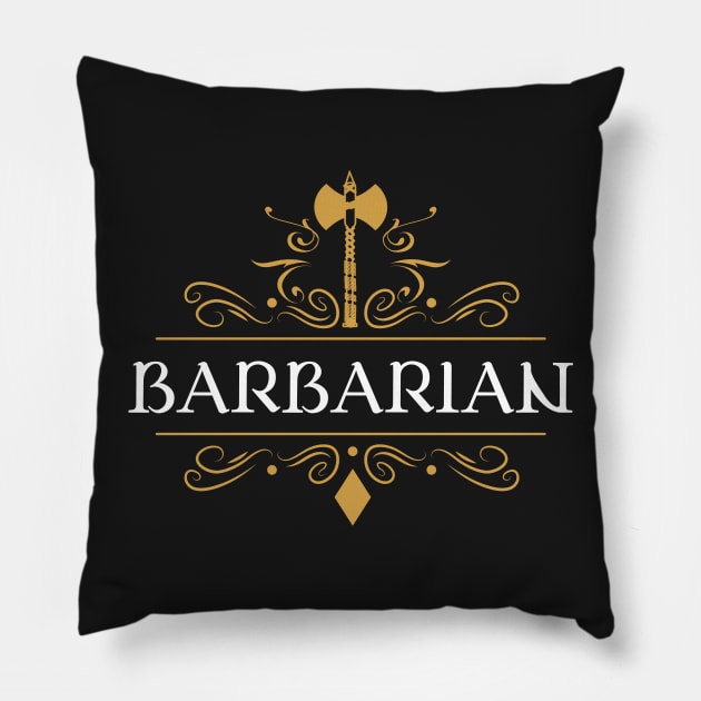 Barbarians Barbarian Warrior Tabletop RPG Gaming Pillow by pixeptional