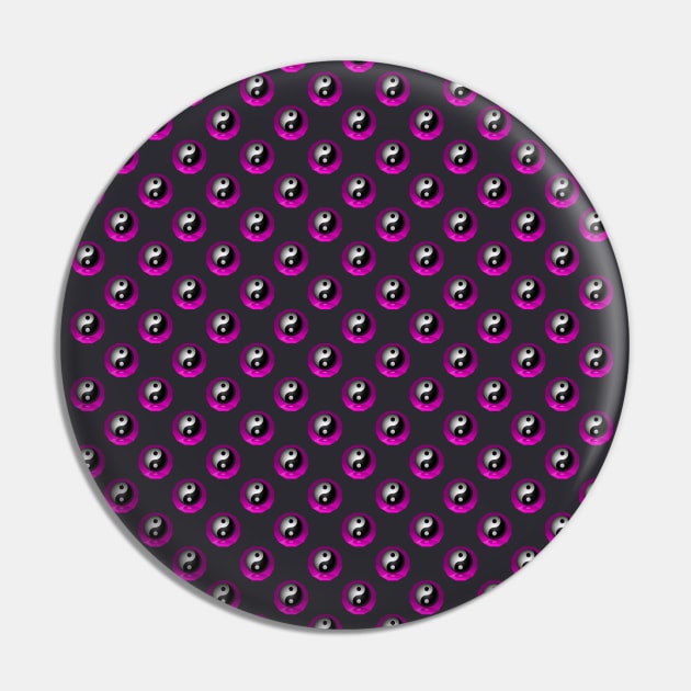 Yin Yang Design - Pink Color Pattern Pin by The Black Panther