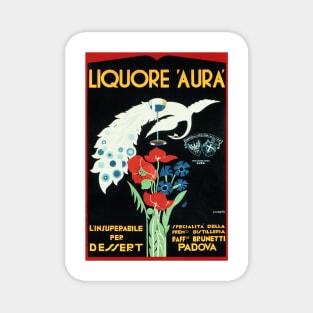 LIQUORE AURA Padova Italy Vintage Alcohol Liqueur Wine Advertisement Art Magnet