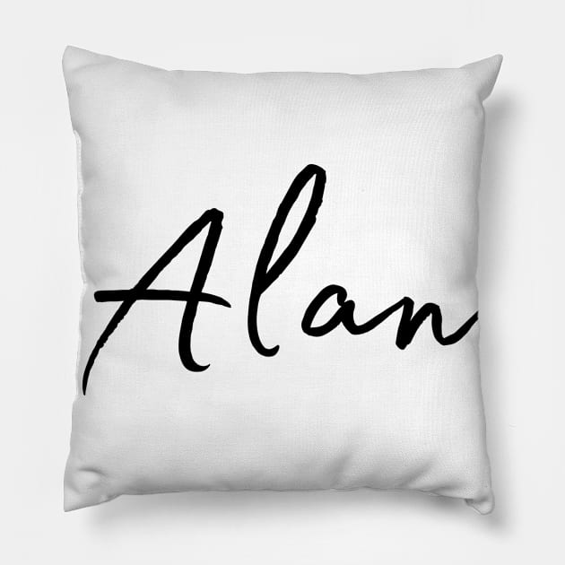 Alan Name Calligraphy Pillow by Word Minimalism