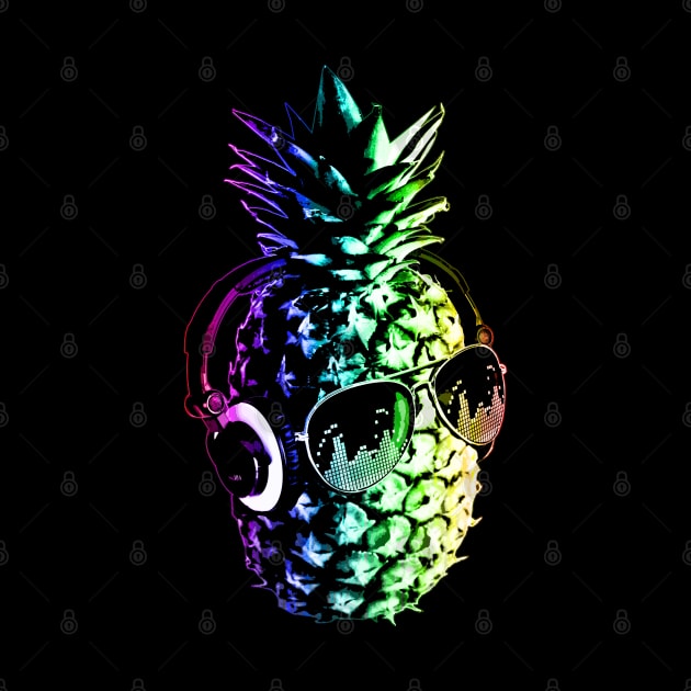 Rainbow Pineapple DJ by robotface