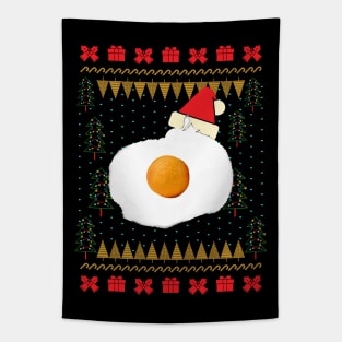 Egg Cat Meme Ugly Christmas Sweater Tapestry