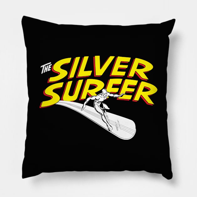 Classic Silver Surfer V2 Pillow by TonieTee