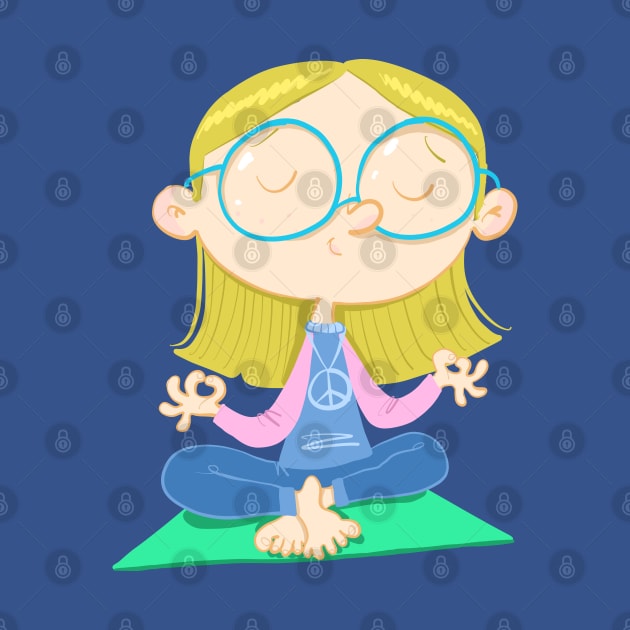 girl with glasses practices yoga by duxpavlic