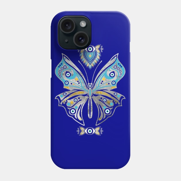 Butterfly Evil Eye Ornament Phone Case by Nartissima